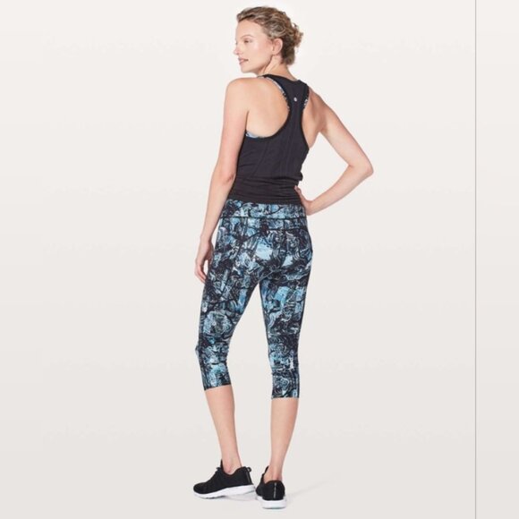 Lululemon Fast & Free Crop II *Nulux 19" Eternal Wave Starlight Black - Picture 2 of 10
